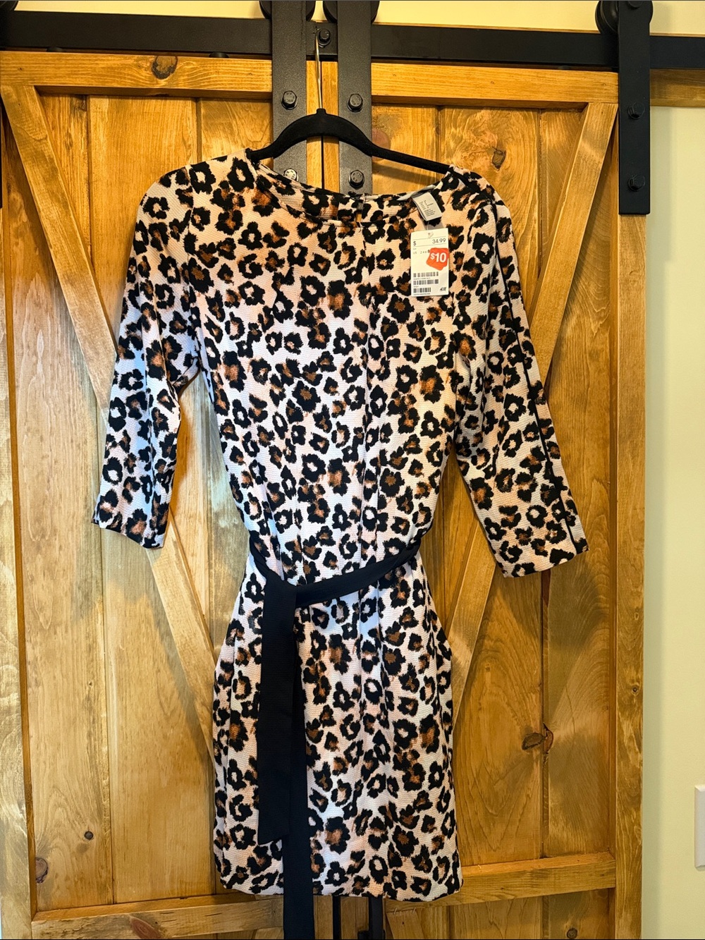 H&M Leopard Print Dress in Black and Tan
